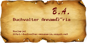 Buchvalter Annamária névjegykártya